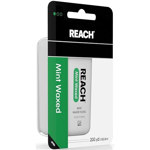 Reach Dental Floss, Waxed, Mint, 200 Yard (Pack of 5)