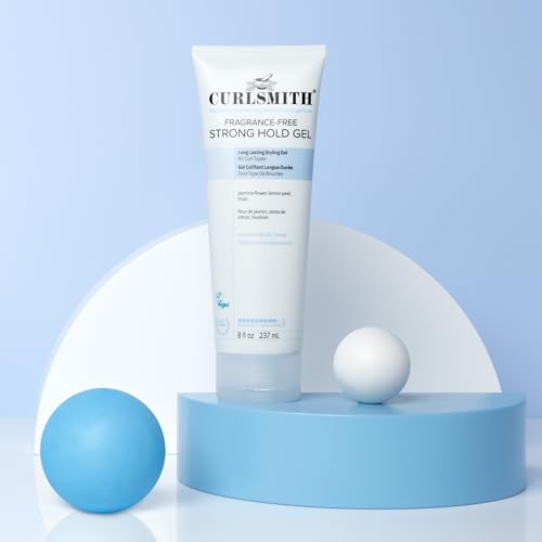 CURLSMITH Fragrance-Free Strong Hold Styling Gel 8 oz | Long-Lasting Frizz Control for Defined Curls