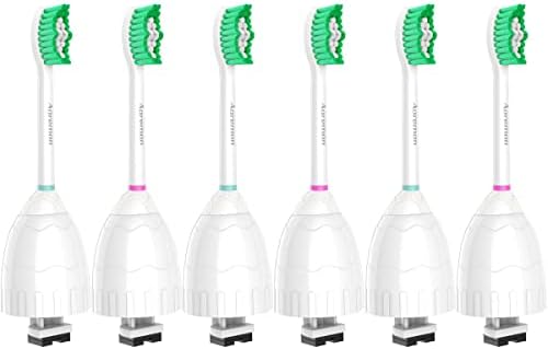 Aoremon Replacement Toothbrush Heads for Philips Sonicare E-Series Essence HX7022/66 and other Screw-on Electric Toothbrush Model, 6 Pack