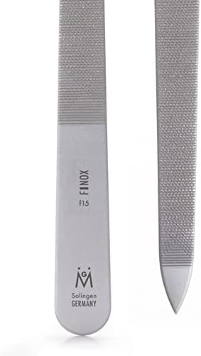 GERMANIKURE Original Triple Cut Metal Nail File, Double Sided FINOX Stainless Steel, Ethically Made in Solingen Germany