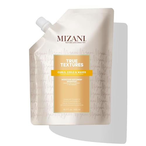 MIZANI True Textures Moisture Replenish Shampoo For Curly Hair - Smooths & Hydrates With Coconut Oil, Sulfate & Paraben-Free