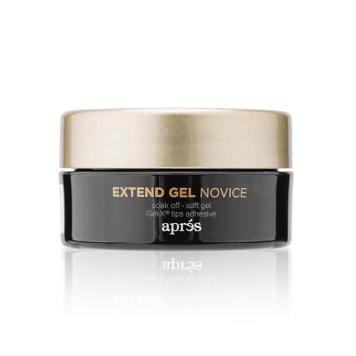 Apres Extend Gel Novice, Gel-X Nail Tips Adhesive, 15 ml Jar Edition, Soak Off - Soft Gel, HEMA-Free, Thick Consistency, Easy Application for Soft Gel Tips