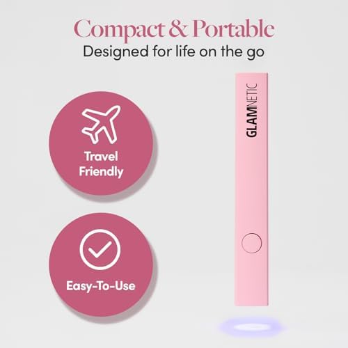 Glamnetic Handheld UV LED Lamp | Compact, Travel-Fiendly Curing Lamp for Nails | Lightweight & Easy to Use | USB Compatible