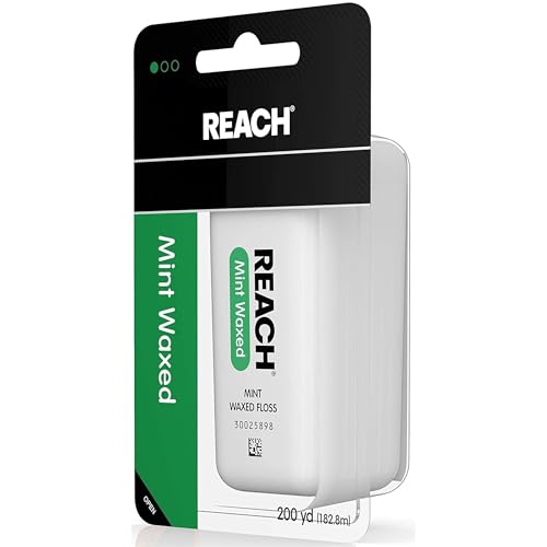 Reach Dental Floss, Waxed, Mint, 200 Yard (Pack of 5)