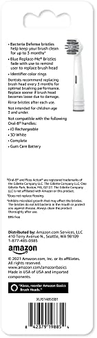 Amazon Basics Braun Electric Toothbrush Replacement Brush Heads, 3 Count, White, Fits Oral-B