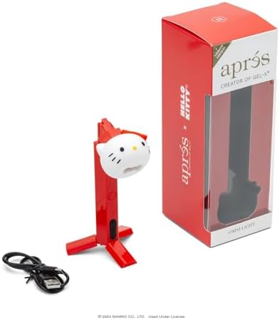 APRÉS x Hello Kitty® Omni Light, Gel-X UV LED Nail Lamp, Flash Curing Wand, Handheld or Standing Cordless Nail Lamp for Gel Nails