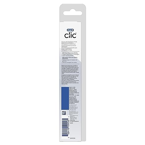 Oral-B Clic Toothbrush Whitening Replacement Brush Heads, Black, 2 Count