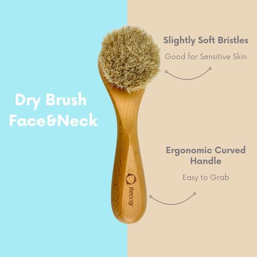 4pcs Dry Brushing Body Brush Set for Lymphatic Drainage-Natural Bristle Dry Skin Brush +Facial Dry Brush for Face+Dry Skin Exfoliating Scrubber+Wood Therapy Massage Tool. Gua Sha, Anti-Cellulite.