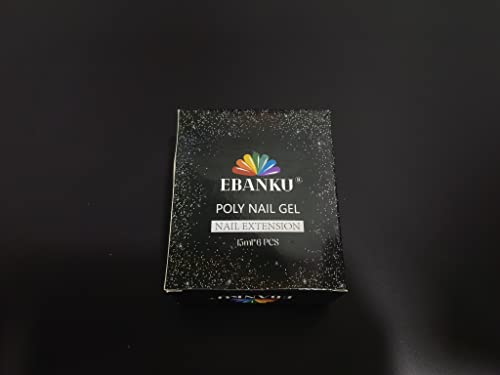 Poly Gel Nail Colors Kit EBANKU Poly Nails Extension Gel Cat Eye Glitter 6 Colors Nail Builder Gel Professional Nail Enhancement Kit for Women Popular Nail Art DIY Salon at Home