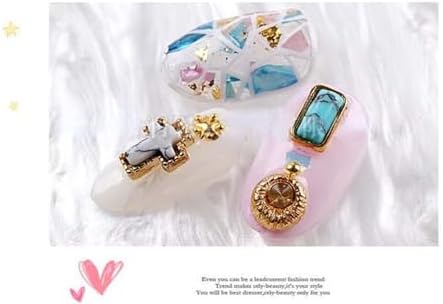 50 PCS Turquoise Nail Hanging Ornaments 3D Nail Art Supplies Nail Art Accessories Western Nail Hanging Ornaments Retro Nail Hanging Ornaments for Nail Art DIY, Small, Blue