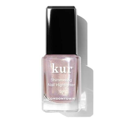 LONDONTOWN Shimmer Nail Highlighter - Multi-Dimensional Iridescent Finish Nail Polish Treatment, Vegan Cruelty Free, Shimmery Gold Soft Pink, Sunkissed - .40fl oz