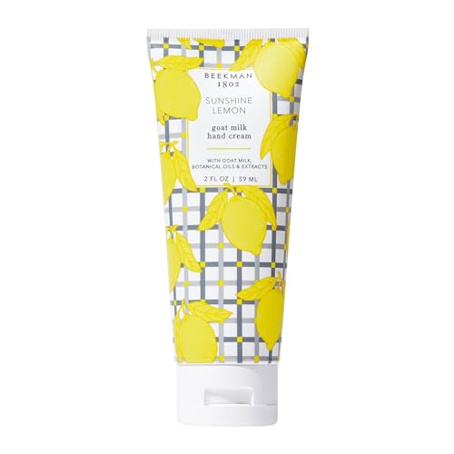 Beekman 1802 Sunshine Lemon Hand Cream - Scented - 2 fl oz - Nourishes, Hydrates & Repairs - With Goat Milk, Shea Butter & Glycerin - Non-Greasy - No Irritation - Good for Sensitive Skin