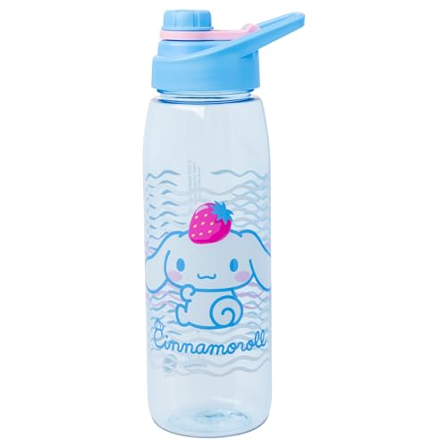 Silver Buffalo Sanrio Hello Kitty and Friends Cinnamoroll with Strawberry Water Bottle with Screw Lid, 28 Ounces