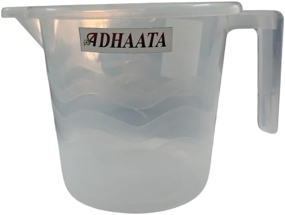 Bathing Mug, 1.5 Liter Capacity, Certified Water Bath Mug, LAHER (Pack of 2) (TRANS WHITE)