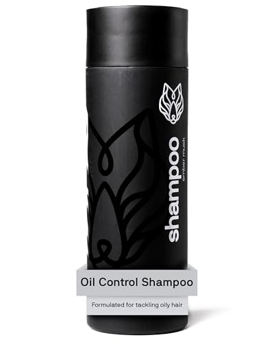 Black Wolf Mens Shampoo for Oily Hair, 12 Fl Oz - Charcoal-Infused Oil Control Shampoo with Moisturizing & Deep Cleansing Formula Hydrates & Nourishes Scalp - Daily Hair Care for Men