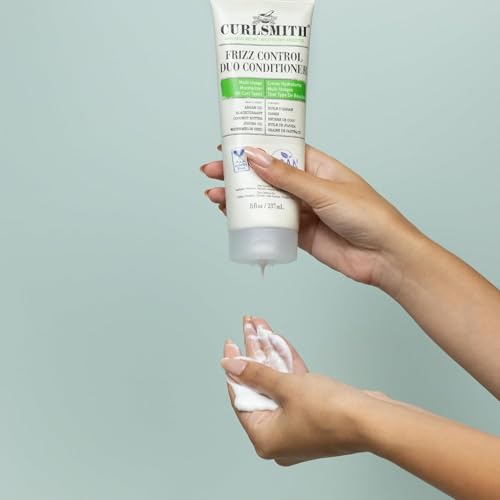 CURLSMITH - Frizz Control Duo Hair Conditioner, Nourishing Rinse Out or Leave In, Detangling, Smoothing, For All Curl Types, Vegan, 237ml/8 fl oz