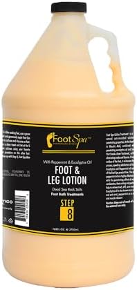 Foot SPA - Healing Therapy Massage Lotion,128 Oz - with Peppermint and Eucalyptus - Professional Pedicure, Body and Hot Oil Manicure, Infused with Natural Oils and Vitamins - Bulk, Refill Gallon