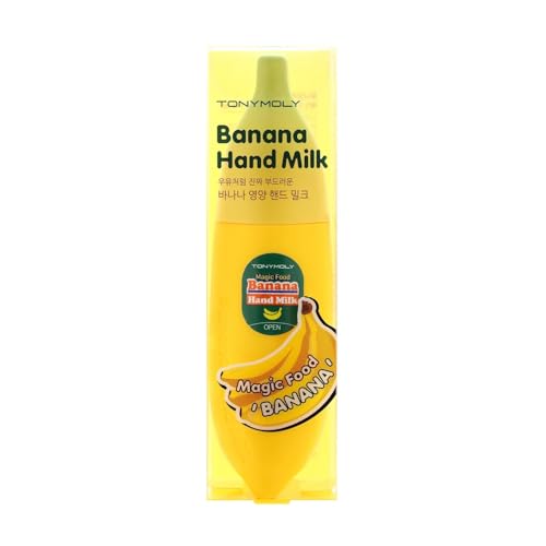 TONYMOLY Magic Fruit Hand Lotion, Nourishing & Moisturizing Hand Cream for Dry Cracked Hands, Soothes & Softens Skin, Banana, 1.52 oz