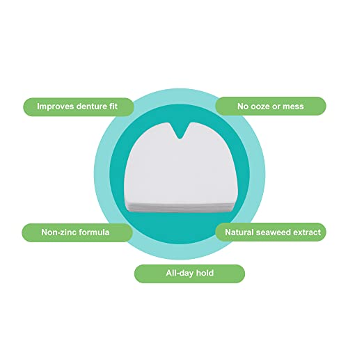 120 Pads (4 Pack) Free Long-Lasting Upper Denture Adhesive Cushion, Denture Adhesive Soft Pad for Secure Hold and Food Seal (Upper)