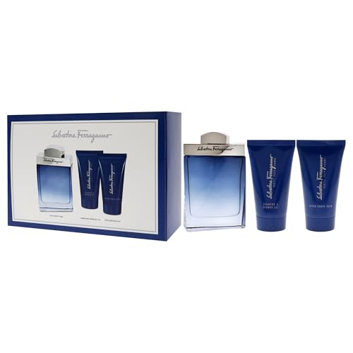 Salvatore Ferragamo Subtil for Men - 3 Pc Gift Set 3.4oz EDT Spray, 2.5oz Shampoo and Shower Gel, 1.7oz After Shave Balm