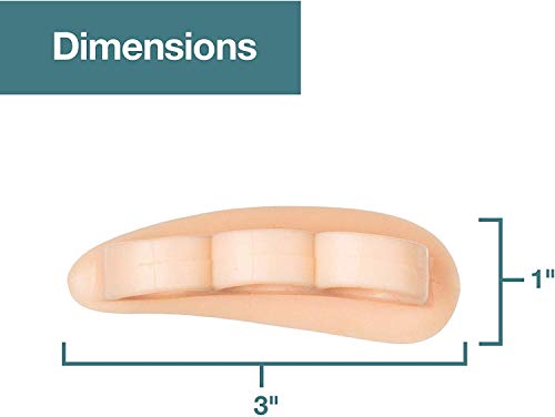 ZenToes Hammer Toe Corrector for Women & Men | Triple Loop Gel Toe Spacers & Separators | Realign Bent, Crooked, Curled, Claw, Hammertoes | Soft Support for Straightening | 4 Pack, Beige