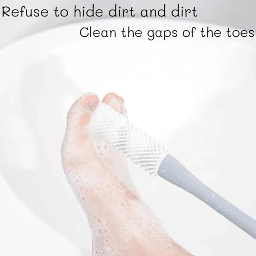 4 Pieces Toe Cleaning Brush, Toe Gap Cleaning Brush Long Handle,Foot Toe Scrubber for Shower,No Bending, Ideal for Seniors, Expecting Mothers and Men & Women