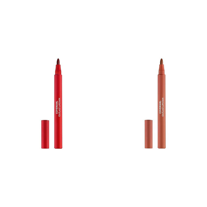 CoverGirl Outlast Lipstain Bundle | Atomic Love 55 & Canyon 35 Shades