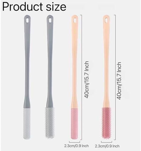 4 Pieces Toe Cleaning Brush, Toe Gap Cleaning Brush Long Handle,Foot Toe Scrubber for Shower,No Bending, Ideal for Seniors, Expecting Mothers and Men & Women