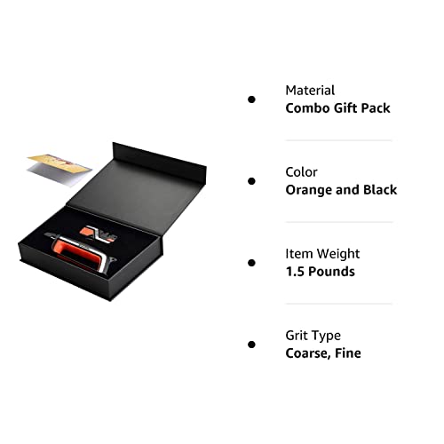 SHARPAL Pocket Knife Sharpener & Garden Tool Sharpener, Sharpening Straight and Serrated Knives, Lawn Mower Blade, Axe, Pruners, Shears, Scissors, Combo Gift Pack w/Greeting Card