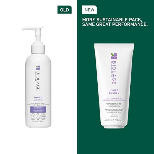 Biolage Hydra Source Leave-In Cream - Instantly Moisturizes & Seals Split Ends, For Dry Hair, With Fermented Aloe & Micro-Filtered Hyaluronic Acid