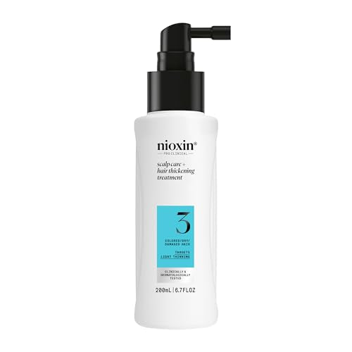Nioxin System 3 Scalp Care + Hair Thickening Leave-In Treatment | For Colored, Dry, & Damaged Hair with Light Thinning | Strengthen & Nourish with Niacinamide & Biotin