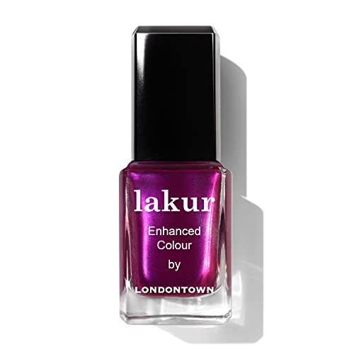 LONDONTOWN lakur Nail Polish - Chip-Resistant, Non-Toxic, Conditions & Hydrates Nails | Shimmery Grape Purple, Alexa, Let's Dance!, .40 fl oz