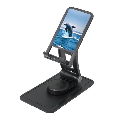 Jumping Up Dolphins Cell Phone Stand 360° Adjustable Foldable Desktop Phone Holder Cradle Compatible with Most Mobile Phones Black