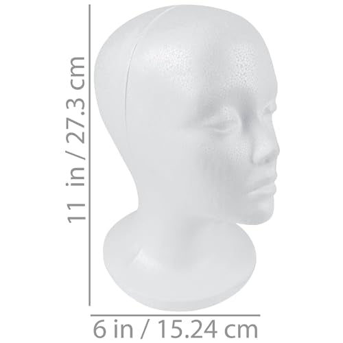 SHANY Styrofoam Model Heads ,Hat Wig Foam Mannequin Female Wig Head Stand ,Mannequin Head for wigs , Wig Holder - Round Base , 11 Inches Female Mannequin Head -1 Piece