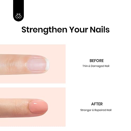 Beetles Nude Color Base Gel Nail Polish, 15ml Rubber Base 3 in 1 Neutral Brown Clear French Tip Base Color Gel Polish Nail Strengthener Soak Off Manicure Design DIY at Home