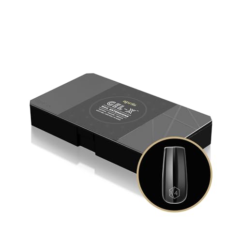 Apres Nail Gel-X Natural Square Medium Box of Tips, 500 Gel-X Tips, Soft Gel Tips, 10 sizes 0-9, No size 00 included