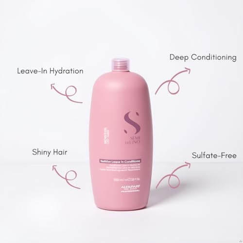 Alfaparf Milano Semi Di Lino Moisture Nutritive Leave-in Sulfate Free Conditioner for Dry Hair - Professional Salon Quality - SLS, Paraben and Paraffin Free - Safe on Color Treated Hair