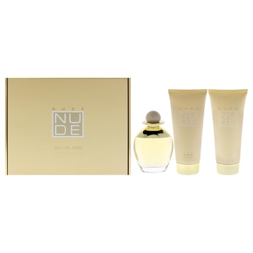 Bill Blass Nude for Women - 3 Pc Gift Set 3.4oz EDP Spray, 6.8oz Body Lotion, 6.8oz Hand Cream