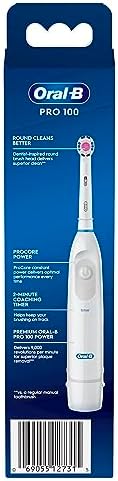 Oral-B Pro 100 3D White, Battery Powered Electric Toothbrush, White
