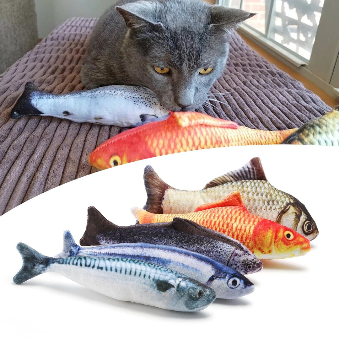 5 Pack Realistic Interactive Fish Cat Kicker Crazy Pet Toy Catnip Toys Gifts