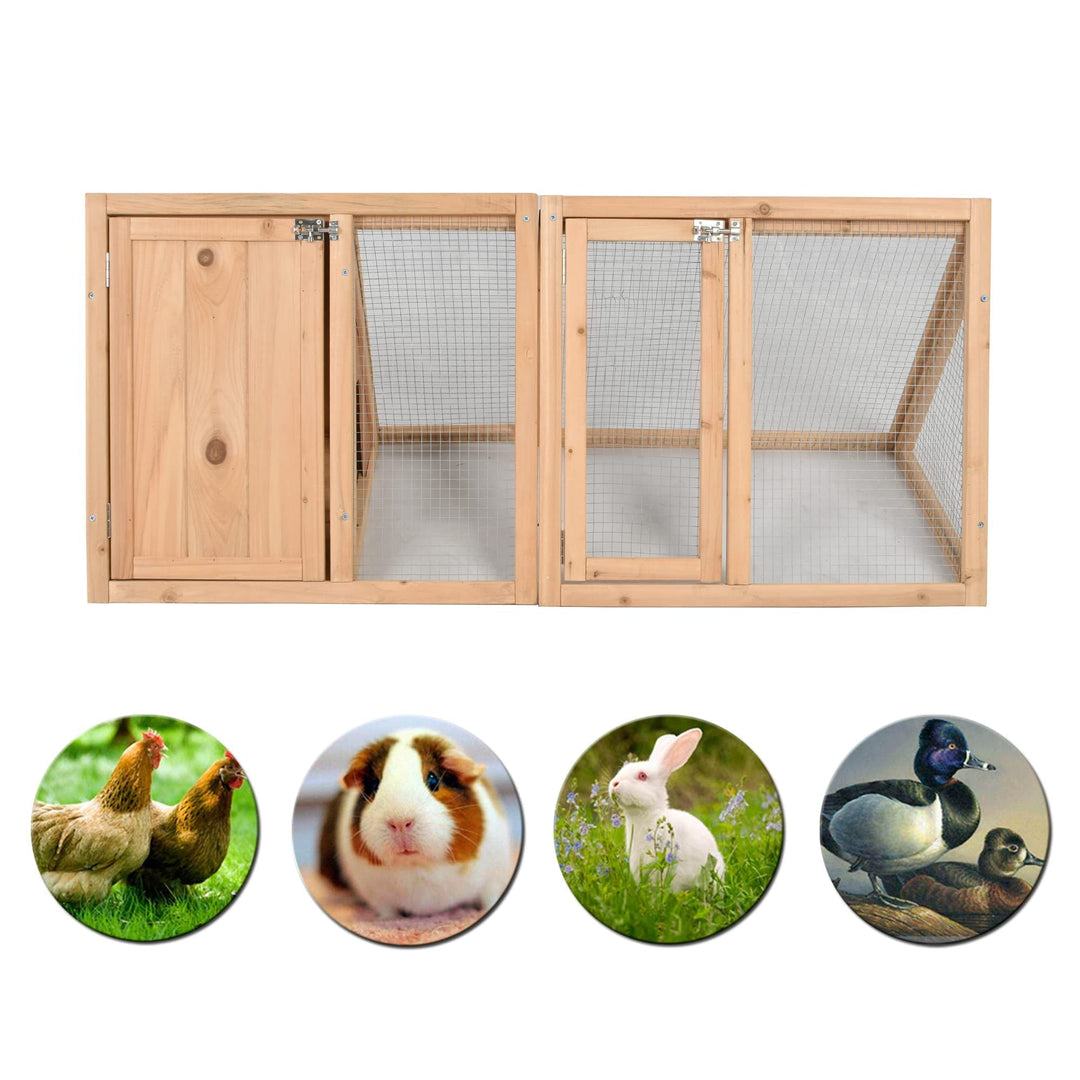 Gojooasis Wooden Triangle Outdoor Chicken Coop Rabbit Hutch For Small Pets