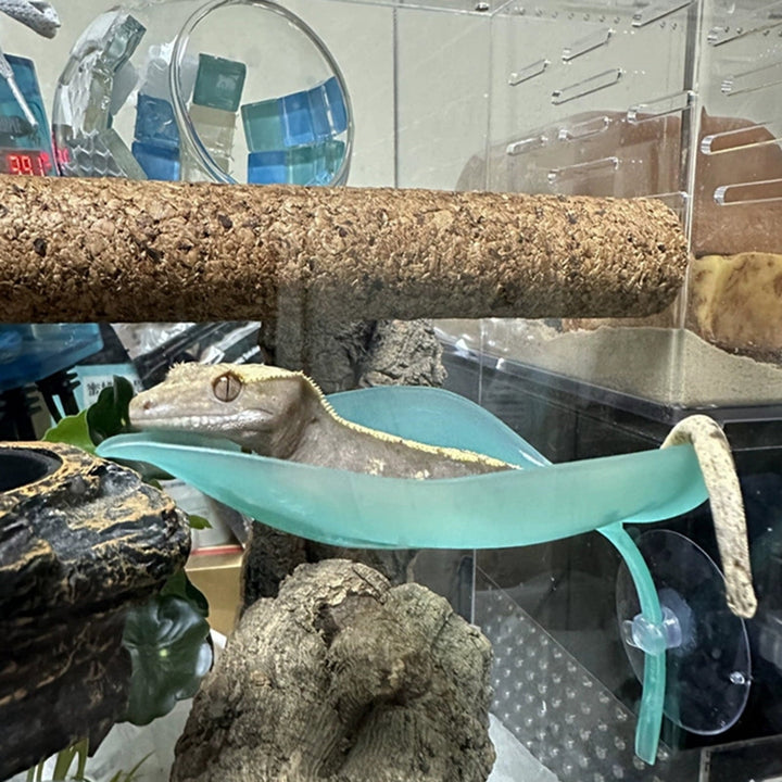 BULLPAW 3 Pcs Turtle Basking Platform Leaf Shape Bearded Dragon Basking Platform with Suction Cups Tree Frog Tank Accessories for Leopard Gecko Tank Decor