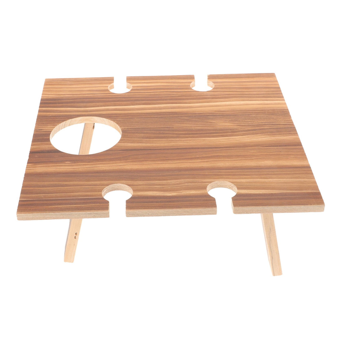 Worgeous 1Pcs Portable Picnic Table for Outdoor Use with Goblet Holder and Folding Feature 11.79X9.43X5.11in