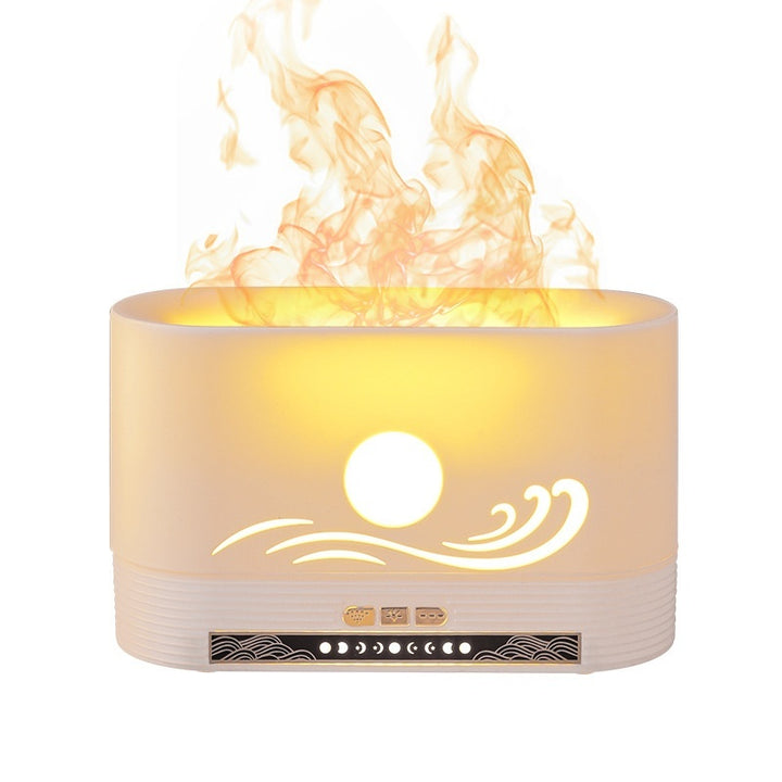 Creative Ultrasonic Flame Aromatherapy Humidifier With Fan