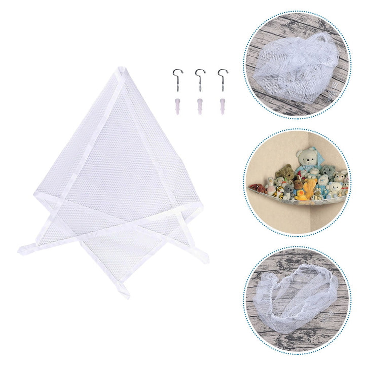 Pretyzoom 1 Set Corner Large Toy Hammock Net White Gauze for Home Organization