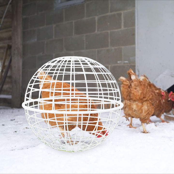 Free-Range Chicken Cage | Plastic Spherical Movable Coop for Chickens Rabbits | Rolling Round Enclosure | Spacious with Perches | Predator-Proof Mesh | Easy Clean | Outdoor Use | 1 Pack