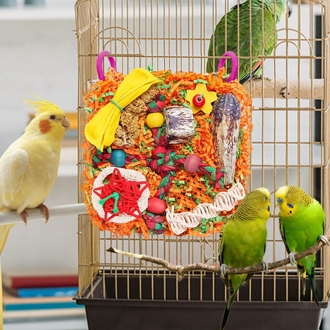 Enrichment Foraging Toy for Small Pets, Chewable Interactive Activity Mat for Rabbits, Guinea Pigs, Chinchillas, Hamsters, Rats, Promotes Natural Instincts and Dental Health