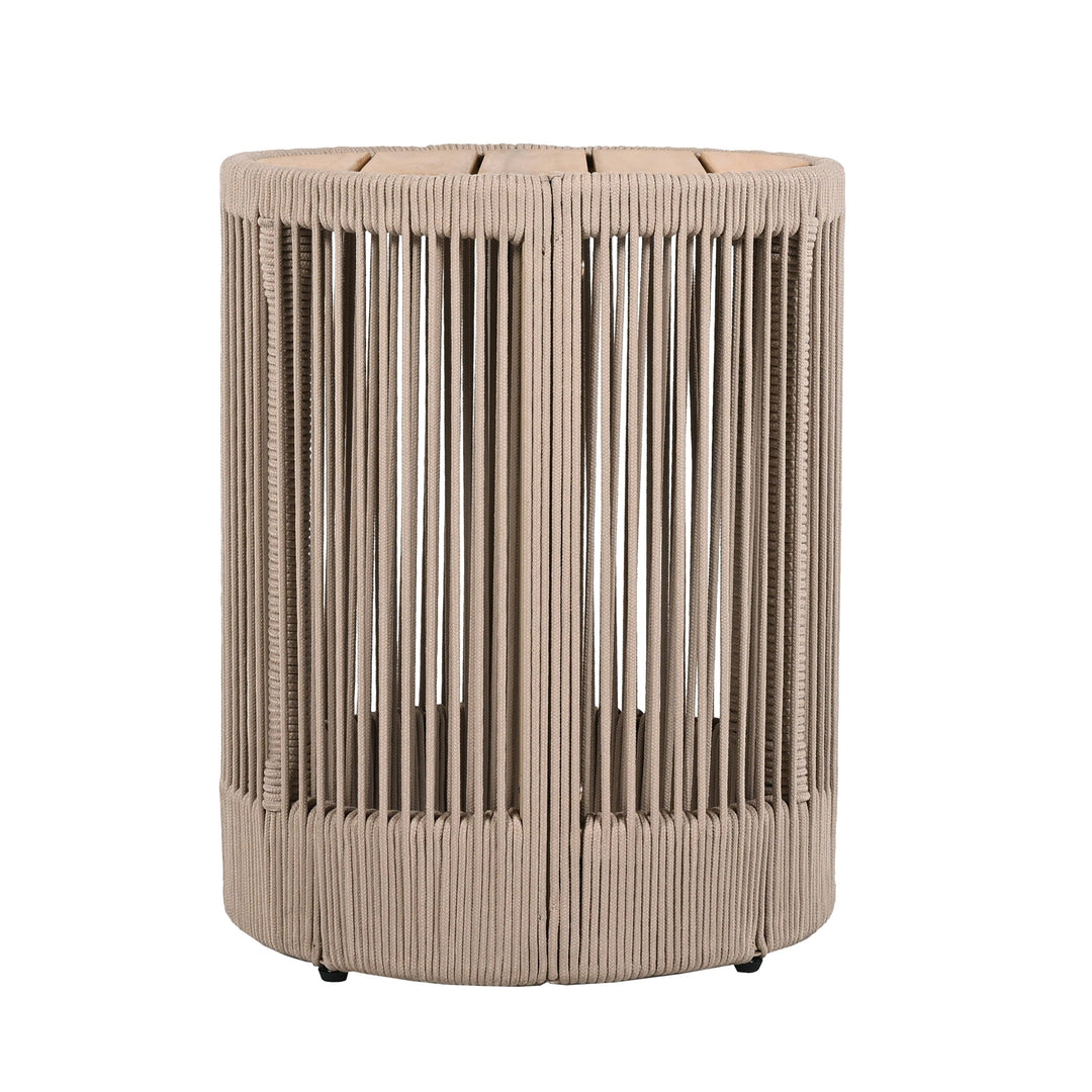 Homy Casa Modern Outdoor End Table, Side Table for Patio, Deck, and Balcony Use, Beige