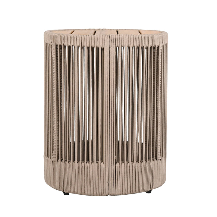 Homy Casa Modern Outdoor End Table, Side Table for Patio, Deck, and Balcony Use, Beige