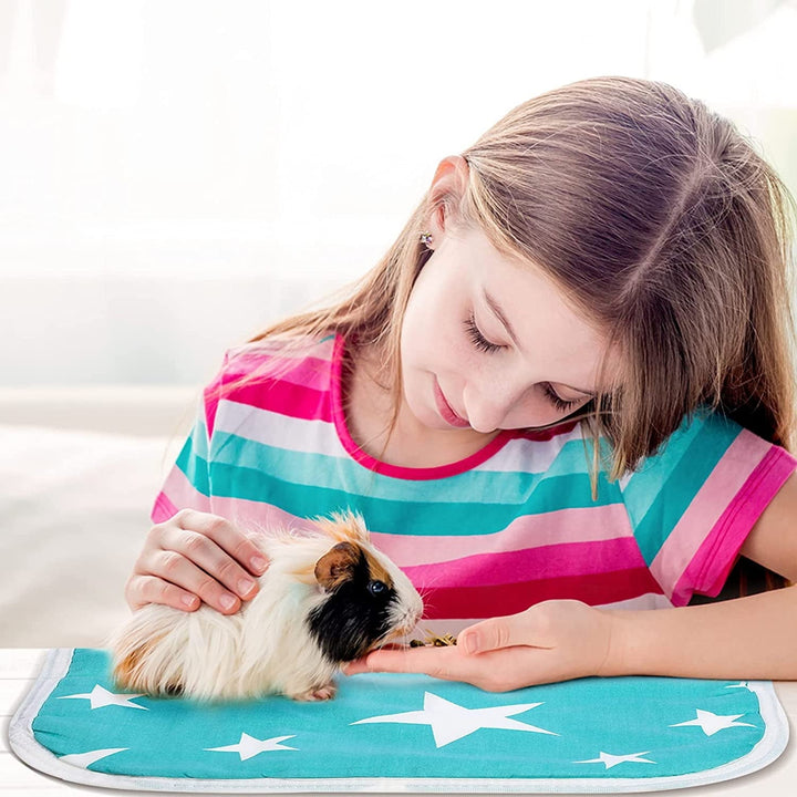 8 Pieces Guinea Pig Pee Pads Guinea Pig Fleece Bedding Highly Absorbent Washable and Reusable Training Pads Cage Liners for Small Animals Hamsters Bunnies, 12 x 12 Inch